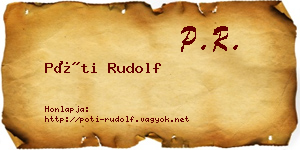 Póti Rudolf névjegykártya